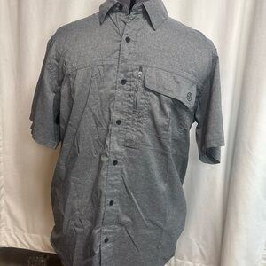 All Terrain Gear ATG Wrangler Button-Up Gray Men's Large Short Sleeve Collared